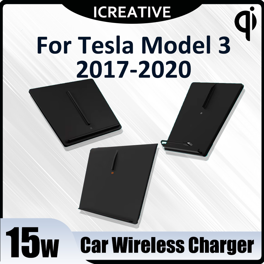 Wireless Phone Charger Pad - Drahtloses Auto-Ladegerät für Tesla Model 3