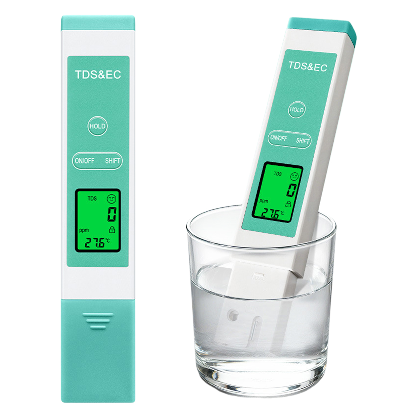 Smart Pen Digital - Tragbarer 3-in-1 Wasserqualitätstester, LCD-Digital-Smart-Wassertester mit Hintergrundbeleuchtung,
