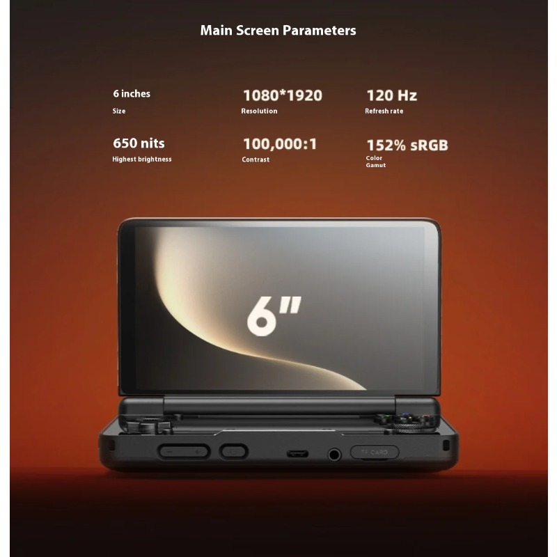 Handheld Game Console - 6 Zoll 1080P 120Hz AMOLED Bildschirm
