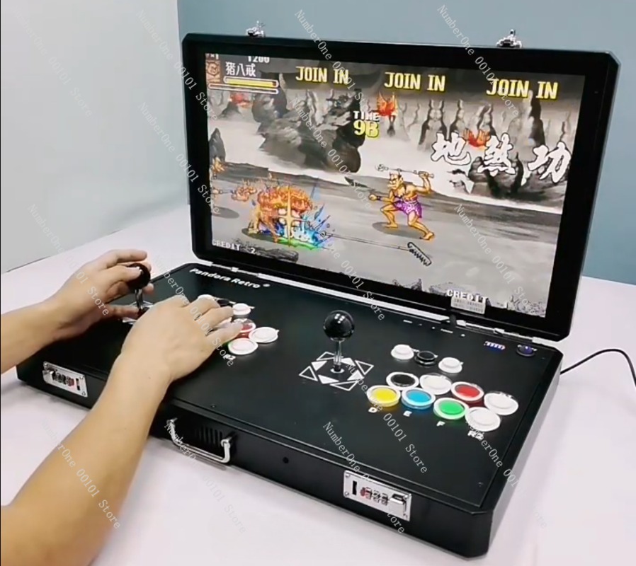 Handheld Game Console - Tragbare Retro-Arcade-Spielkonsole, Dual-Joystick-Controller Kampfspielgerät mit integrierten