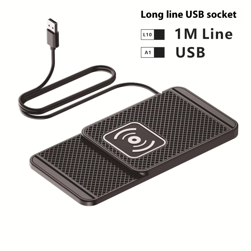 Wireless Phone Charger Pad - Kabelloses Auto-Ladegerät mit Silikon-Antirutschmatte für iPhone,
